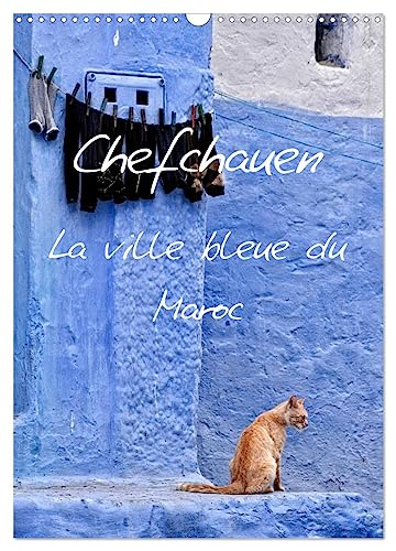 Chefchauen, la ville bleue du Maroc (Calendrier mural 2025 DIN A3 horizontal), CALVENDO calendrier mensuel: Chefchauen, une ville peinte en bleu, dans les montagnes du Rif au Maroc