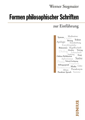 Formen philosophischer Schriften zur Einführung von Junius Verlag GmbH