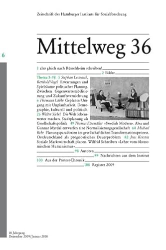 Ist Gesellschaft planbar?: Mittelweg 36, Zeitschrift des Hamburger Instituts für Sozialforschung, Heft 6/2009 von Hamburger Edition, HIS