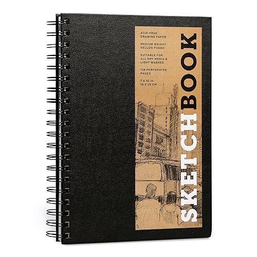Sketchbook 7 x 10" Black Spiral Hardcover Mixed Media Sketchbook for Drawing: Acid-Free Quality Paper (128 pages) (Union Square & Co. Sketchbooks) von Union Square & Co.