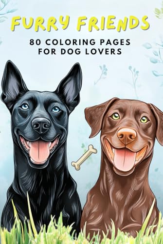 "Furry Friends": "80 Coloring Pages for Dog Lovers"