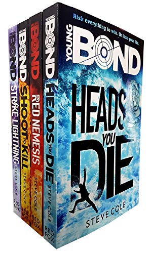 Young Bond Collection Steve Cole 4 Books Set (Strike Lightning, Shoot to Kill, Heads You Die, Red Nemesis)