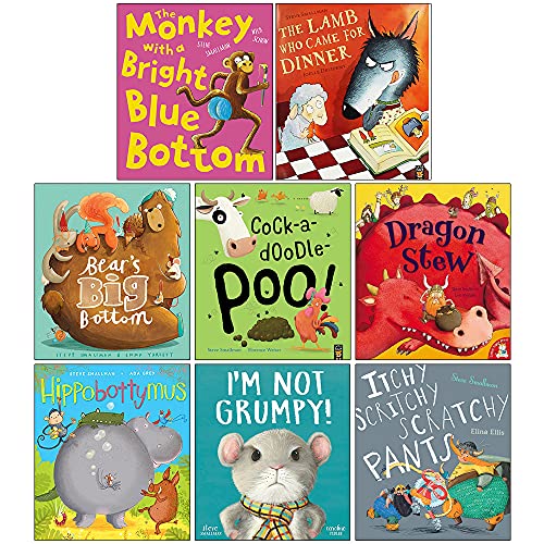 Steve Smallman 8 Books Collection Bundle Pack(The Monkey with a Bright Blue Bottom, Hippobottymus,Bear's Big Bottom, Dragon Stew & More)
