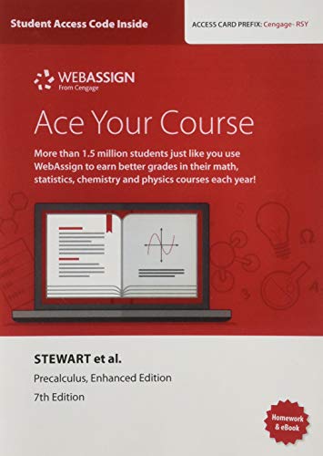 WebAssign Printed Access Card for Stewart/Redlin/Watson's Precalculus, Enhanced Edition, 7th Edition, Single-Term WebAssign Printed Access Card for Stewart/Redlin/Watson's Precalculus, Enhanced Edition, 7th Edition, Single-Term
