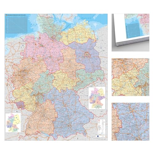Deutschland Organisationskarte zum Pinnen auf EasyPrint-Platte, 80 x105 cm: Wandkarte Deutschland Organisationskarte zum Pinnen auf EasyPrint-Platte, 80 x105 cm: Wandkarte von Stiefel