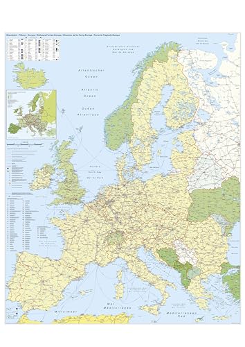Europa-Eisenbahn-Fähren Wandkarte / Poster 97 x 137/NEUE AUFLAGE Europa-Eisenbahn-Fähren Wandkarte / Poster 97 x 137/NEUE AUFLAGE