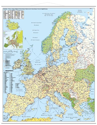 Europa-Eisenbahn-Fähren Wandkarte 97 x 137 mit Metalbeleistung/ NEUE AUFLAGE: Wandkarte mit Metallleisten Europa-Eisenbahn-Fähren Wandkarte 97 x 137 mit Metalbeleistung/ NEUE AUFLAGE: Wandkarte mit Metallleisten von Stiefel