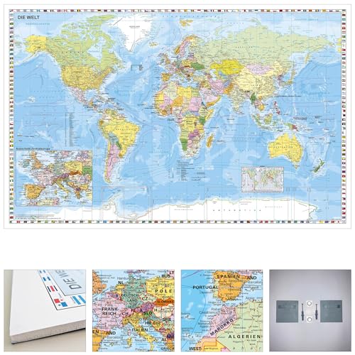 Die Welt mit Ausschnitt Zentraleuropa zum Pinnen mit Wandhalterung auf 10mm-EasyPrint-/Weichschaum-Platte, 120 x 80 cm Die Welt mit Ausschnitt Zentraleuropa zum Pinnen mit Wandhalterung auf 10mm-EasyPrint-/Weichschaum-Platte, 120 x 80 cm von Stiefel