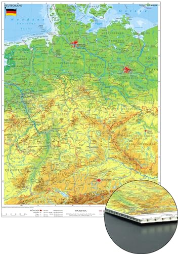 Deutschland physisch zum Pinnen auf Wabenplatte NEUE AUFLAGE