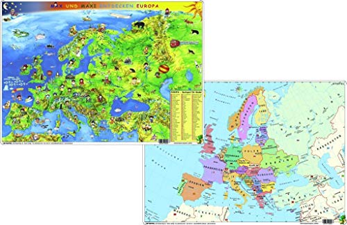 Kindereuropakarte physisch/politisch - DUO-Schreibunterlage klein: Max und Maxi entdecken Europa NEUE AUFLAGE von Stiefel