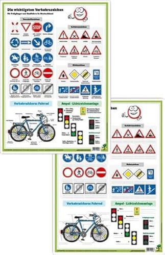 Verkehrszeichen für Fußgänger und Radfahrer - DUO-Schreibunterlage klein