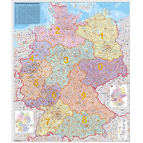 Deutschland Postleitzahlenkarte von Stiefel