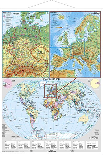 Deutschsprachige Länder, Europa und die Welt: Wandkarte mit Metallbeleistung NEUE AUFLAGE Deutschsprachige Länder, Europa und die Welt: Wandkarte mit Metallbeleistung NEUE AUFLAGE