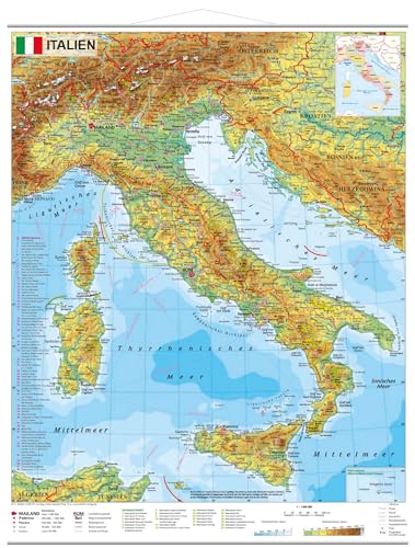 Italien physisch mit UNESCO Welterbestätten und Nationalparks - Wandkarte mit Metallbeleistung NEUE AUFLAGE: mit UNESCO-Welterbestätten und Nationalparks, Kleinformat Italien physisch mit UNESCO Welterbestätten und Nationalparks - Wandkarte mit Metallbeleistung NEUE AUFLAGE: mit UNESCO-Welterbestätten und Nationalparks, Kleinformat