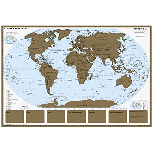Rubbelkarte Staaten der Erde - Weltkarte scratch map: Wandkarte / Poster