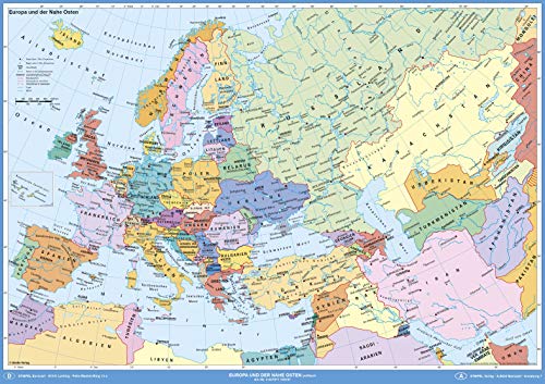 Europa und der Nahe Osten politisch: umweltfreundliches Lernposter NEUE AUFLAGE