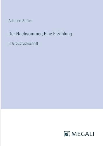 Der Nachsommer; Eine Erzählung: in Großdruckschrift von Megali Verlag