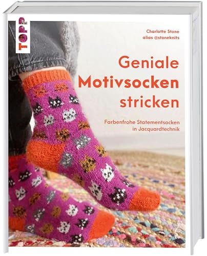 Geniale Motivsocken stricken: Farbenfrohe Statementsocken in Jacquardtechnik von Frech