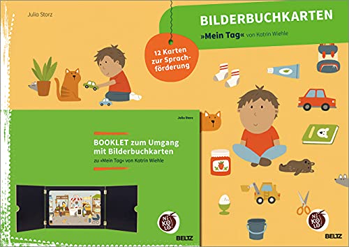 Bilderbuchkarten »Mein Tag« von Katrin Wiehle: 12 Karten zur Sprachförderung, mit Booklet (Beltz Nikolo)