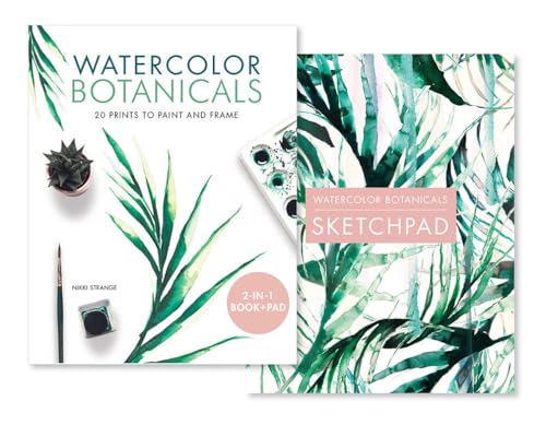 Watercolor Botanicals (2 Books in 1): 20 Prints to Paint and Frame: 20 Prints to Paint and Frame: 2-in-1 Book & Pad