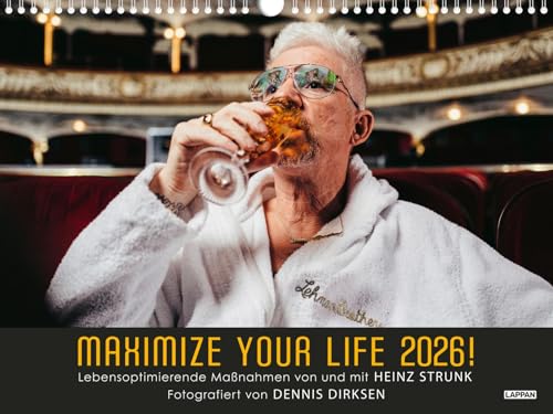 Maximize your life 2026! Lebensoptimierende Maßnahmen von und mit Heinz Strunk: Großer Foto-Wandkalender mit Spiralbindung, Panorama Querformat 40 x 30 cm | Monatskalender Maximize your life 2026! Lebensoptimierende Maßnahmen von und mit Heinz Strunk: Großer Foto-Wandkalender mit Spiralbindung, Panorama Querformat 40 x 30 cm | Monatskalender von Lappan