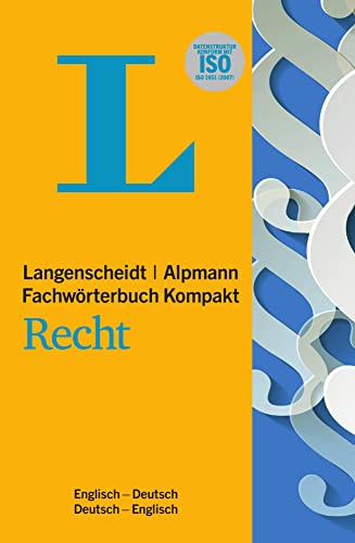 Langenscheidt Alpmann Fachwörterbuch Kompakt Recht Englisch: Englisch-Deutsch/Deutsch-Englisch (Langenscheidt Fachwörterbücher Kompakt) von Langenscheidt bei PONS