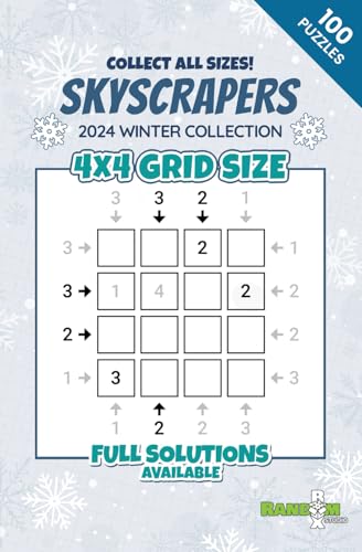 Skyscrapers / Towers Puzzle Book: 100 Logic Puzzles for Adults – 4x4 Grid Size – Easy to Hard Difficulty Levels: 2024 Winter Collection – A Perfect ... / Towers Puzzle Book 2024 Winter Collection) von Independently published