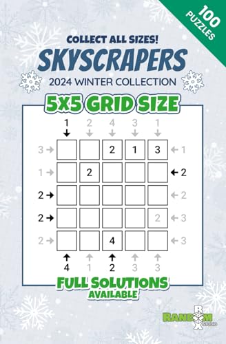 Skyscrapers / Towers Puzzle Book: 100 Logic Puzzles for Adults – 5x5 Grid Size – Easy to Hard Difficulty Levels: 2024 Winter Collection – A Perfect ... / Towers Puzzle Book 2024 Winter Collection) von Independently published