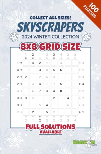 Skyscrapers / Towers Puzzle Book: 100 Logic Puzzles for Adults – 8x8 Grid Size – Easy to Hard Difficulty Levels: 2024 Winter Collection – A Perfect ... / Towers Puzzle Book 2024 Winter Collection) von Independently published