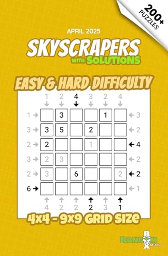 Skyscrapers / Towers Puzzle Book: Over 200 Number Logic Puzzles – Easy to Hard: Volume 9 | April 2025 – For Adults and Sudoku Fans Seeking New Challenges (Skyscrapers Puzzle Book Collection) von Independently published