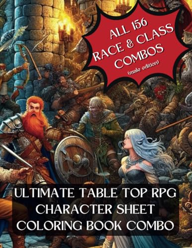 The Ultimate Table Top RPG Character Sheet Coloring Book Combo