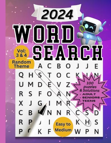 2024 Word Search Puzzles for Adults: Challenging word search puzzle book with random themes. von Independently published