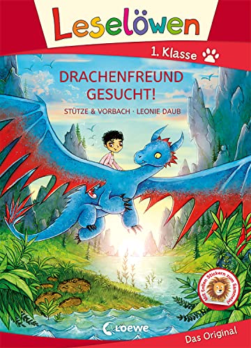 Leselöwen 1. Klasse - Drachenfreund gesucht! (Großbuchstabenausgabe): Mit Leselernschrift ABeZeh - Erstlesebuch für Kinder ab 6 Jahren