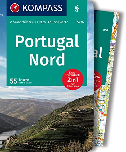 KOMPASS Wanderführer Portugal Nord, 55 Touren mit Extra-Tourenkarte: GPS-Daten zum Download von Kompass