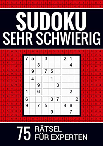 Sudoku sehr schwierig - 75 Rätsel für Experten: Puzzlebuch inkl. Erklärung und Lösung von Bookmundo Direct