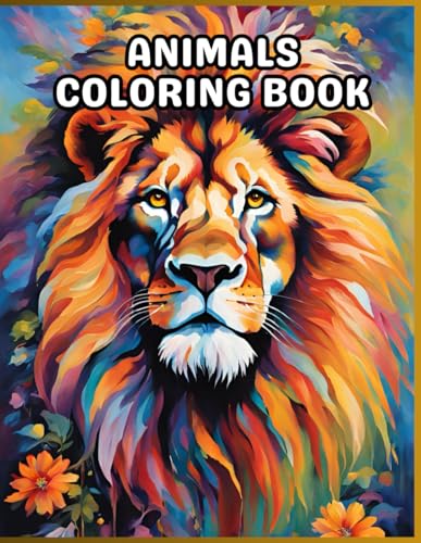 Animal Coloring Book for Adults and Kids: 50 Playful Designs of Animals for All Ages - Relaxing Activity for Stress Relief and Fun