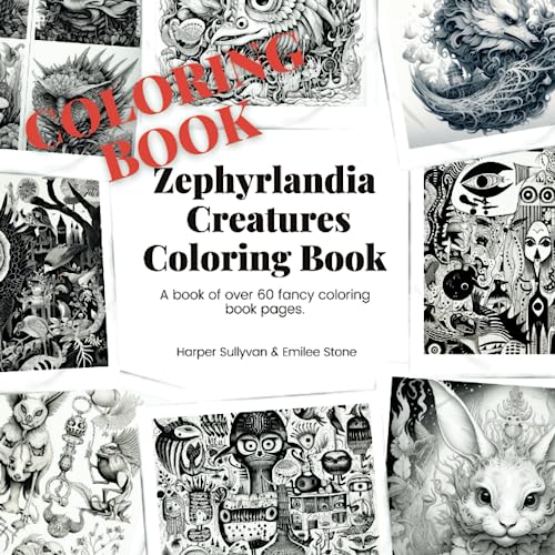 Zephyrlandia Creatures Coloring Book: A book of over 60 fancy coloring pages (Collage Soup)