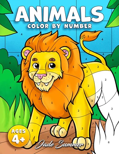 Animals Color by Number: A Fun and Relaxing Coloring Book for Kids Ages 4-8 (Color by Number for Kids) von Fritzen Publishing LLC