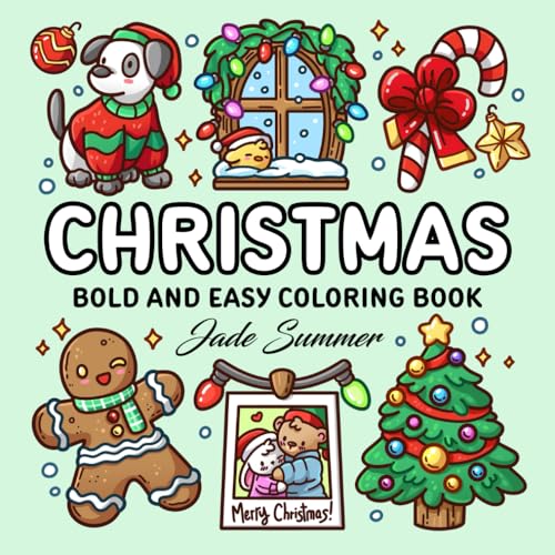Christmas: Bold and Easy Coloring Book for Adults, Teens, and Seniors with Simple and Relaxing Holiday Designs (Bold and Easy Coloring Books) von Fritzen Publishing LLC