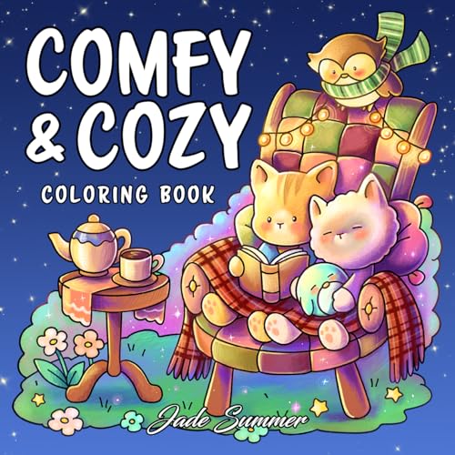 Comfy & Cozy: Coloring Book for Adults and Teens with Cozy Scenes and Cute Animal Characters for Relaxation von Fritzen Publishing LLC