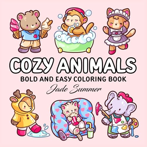 Cozy Animals: Bold and Easy Coloring Book for Adults and Teens with Cute and Simple Characters for Relaxation (Bold and Easy Coloring Books) von Fritzen Publishing LLC