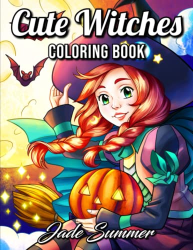 Cute Witches: An Adult Coloring Book with Adorable Gothic Scenes and Spooky Halloween Fun (Halloween Coloring Books)