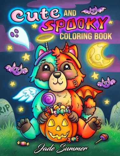 Cute and Spooky: A Halloween Coloring Book for Adults and Kids with Cute Characters, Spooky Scenes, and More! (Halloween Coloring Books)
