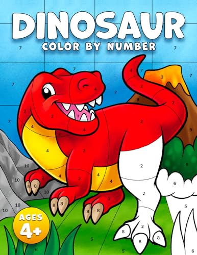 Dinosaur Color by Number: A Fun and Relaxing Coloring Book for Kids Ages 4-8 (Color by Number for Kids) von Fritzen Publishing LLC