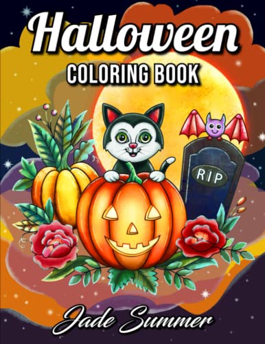 Halloween Coloring Book: For Adults with Beautiful Flowers, Adorable Animals, Spooky Characters, and Relaxing Fall Designs (Halloween Coloring Books)