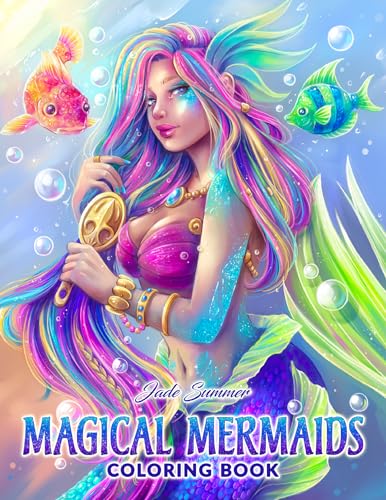 Magical Mermaids: An Adult Coloring Book with Beautiful Mermaids and Fantasy Scenes for Stress Relief and Relaxation von Fritzen Publishing LLC