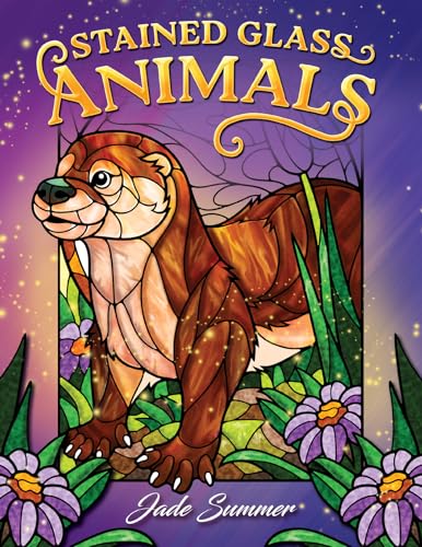Stained Glass Animals: Adult Coloring Book with Cats, Dogs, Birds, Butterflies, Horses, Sloths, and Many More for Stress Relief and Relaxation (Stained Glass Coloring Books) von Fritzen Publishing LLC
