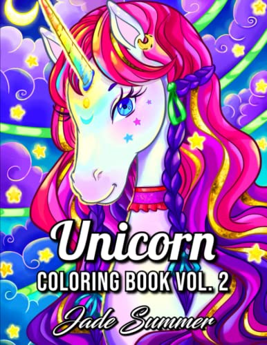 Unicorn Coloring Book: For Adults with Magical Unicorns, Beautiful Flowers, and Relaxing Fantasy Scenes (Volume 2) (Unicorn Coloring Books)