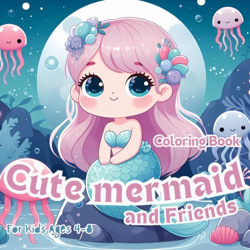 Cute mermaids and friends: Coloring Book For Kids Ages 4-8 von Independently published