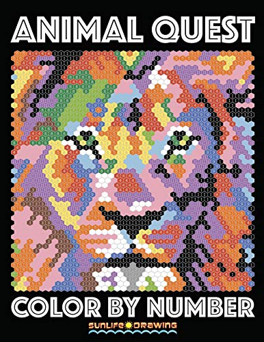 ANIMAL QUEST Color by Number: Activity Puzzle Coloring Book for Adults Relaxation & Stress Relief (Color Quest Color By Number, Band 1) von CREATESPACE
